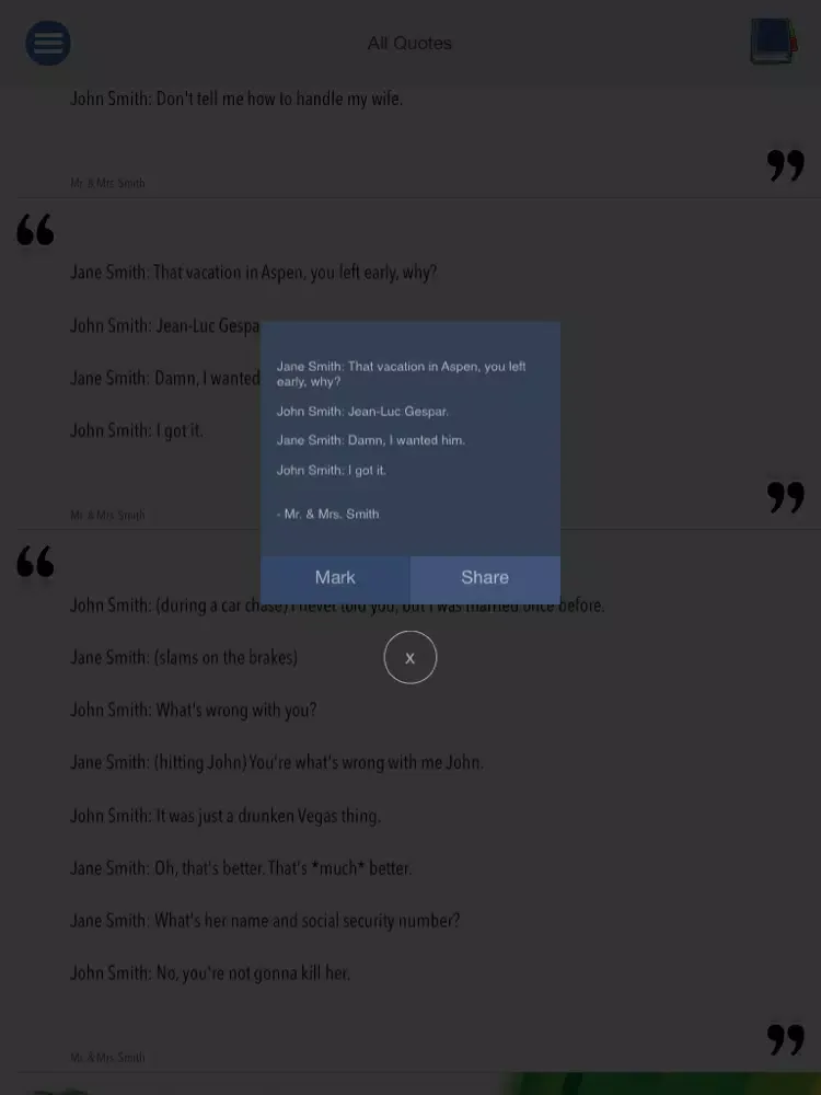 Capturas de tela do 88-Quotes - Epic Movie, TV and Game quotes iPad 