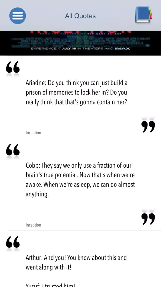 Capturas de tela do 88-Quotes - Epic Movie, TV and Game quotes
