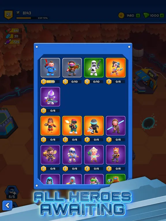 Capturas de tela do Space Heroes: Epic Galaxy RPG iPad 