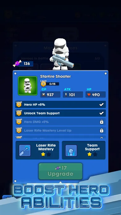 Capturas de tela do Space Heroes: Epic Galaxy RPG