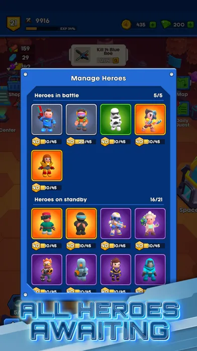Capturas de tela do Space Heroes: Epic Galaxy RPG