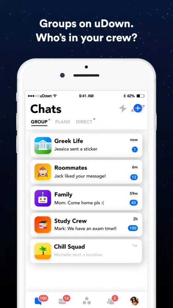 Скриншоты uDown - Plan, Chat & Hangout!