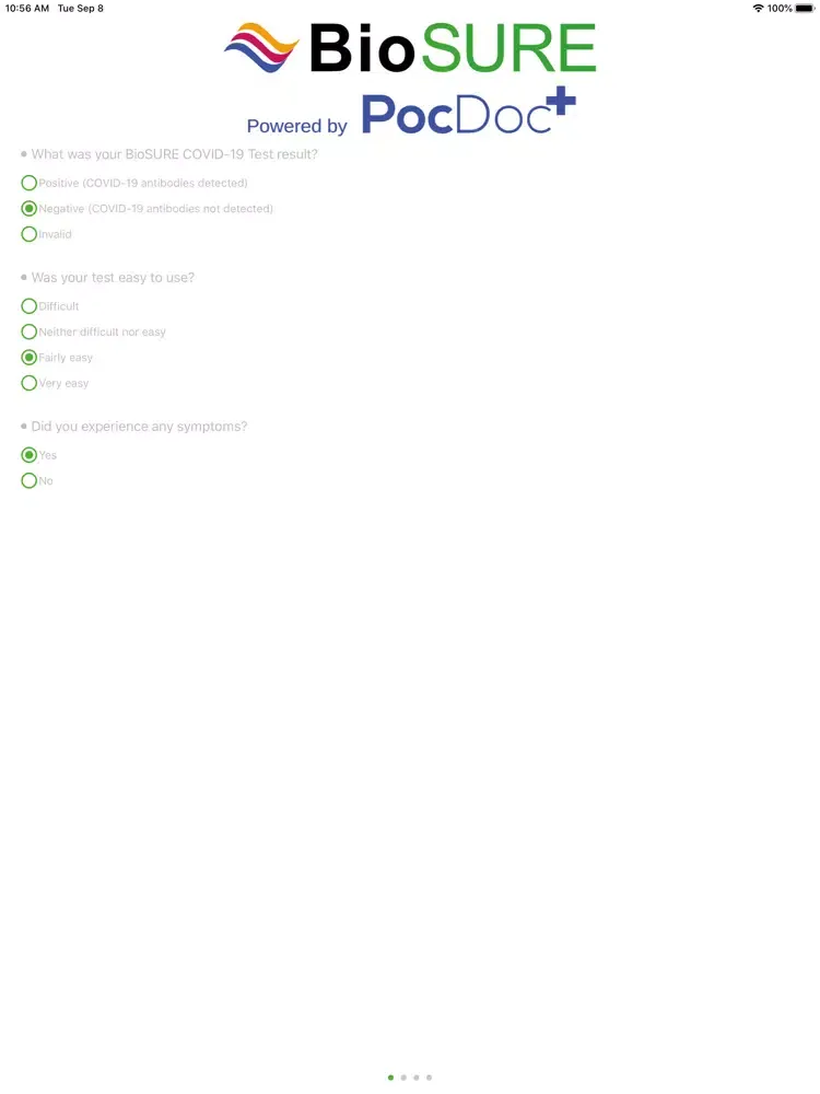 BioSure powered by PocDoc iPad  Screenshots