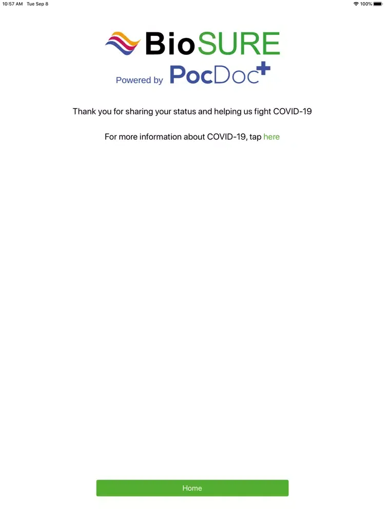 BioSure powered by PocDoc iPad  Screenshots