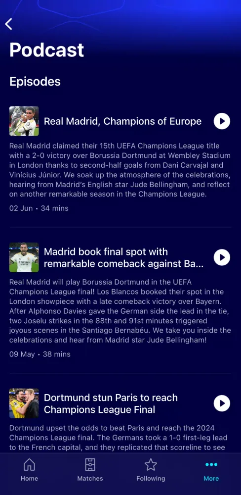 Champions League Official 스크린샷