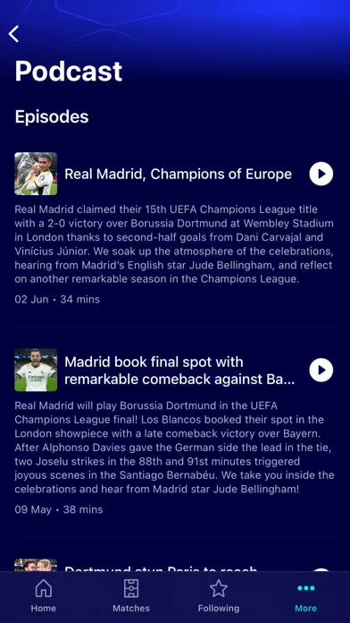 Capturas de pantalla de Champions League Official