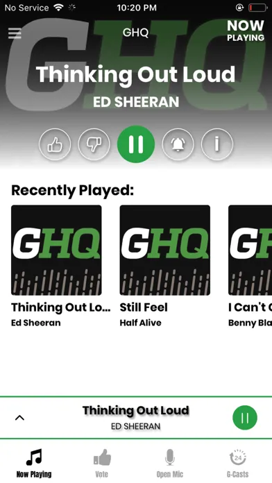 Capturas de tela do GHQ App