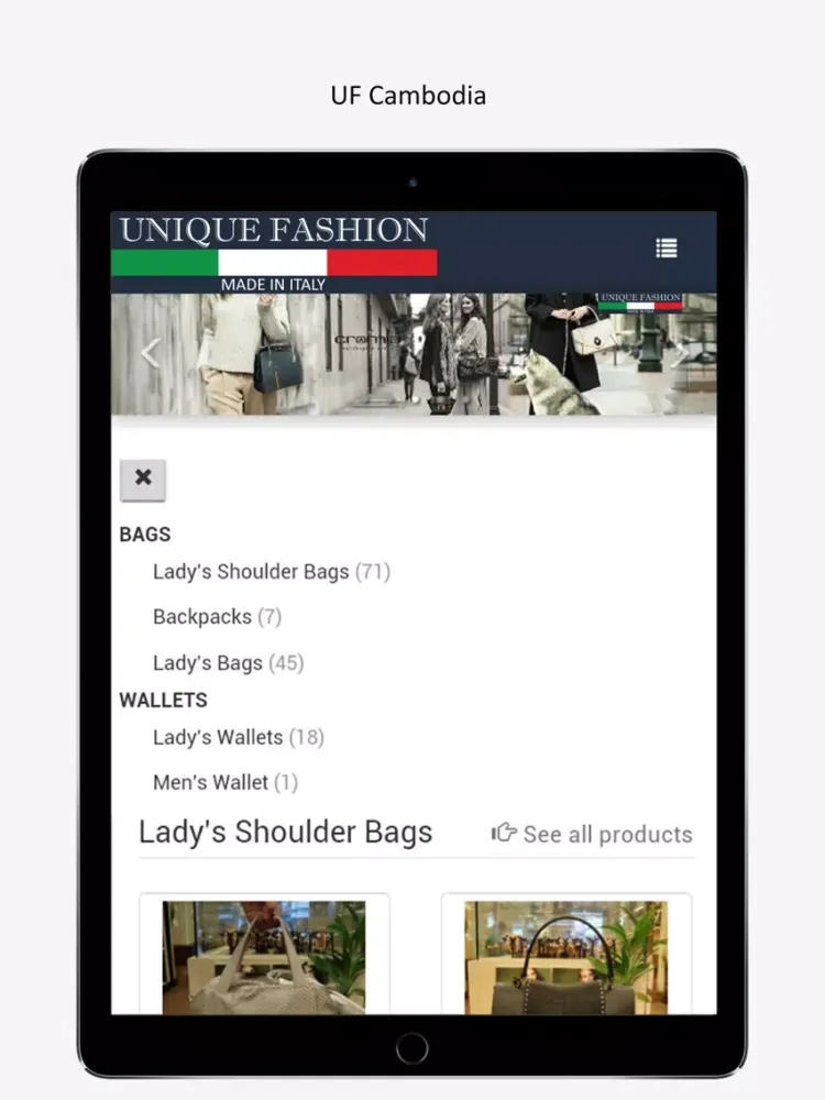 Tangkapan layar UF Cambodia iPad 