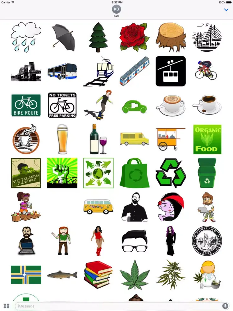 Portland Oregon Sticker Pack iPad 应用截图