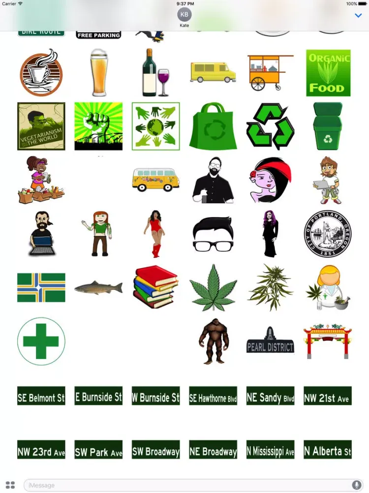 Portland Oregon Sticker Pack iPad 应用截图