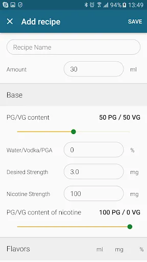E-Liquid Recipes स्क्रीनशॉट