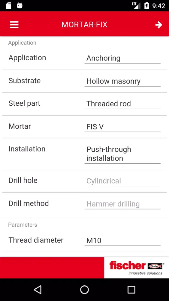 fischer MORTAR-FIX Screenshots