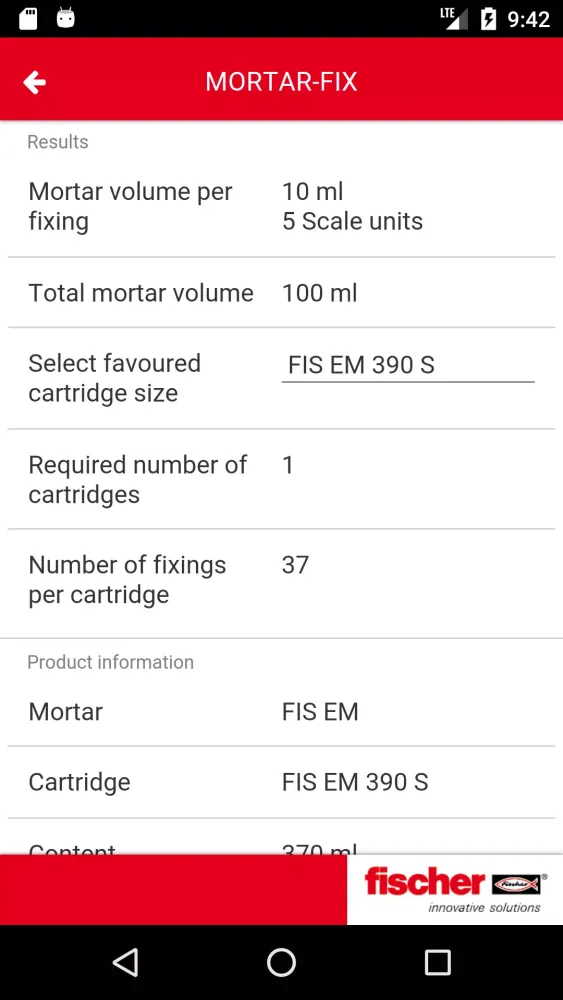 fischer MORTAR-FIX Screenshots