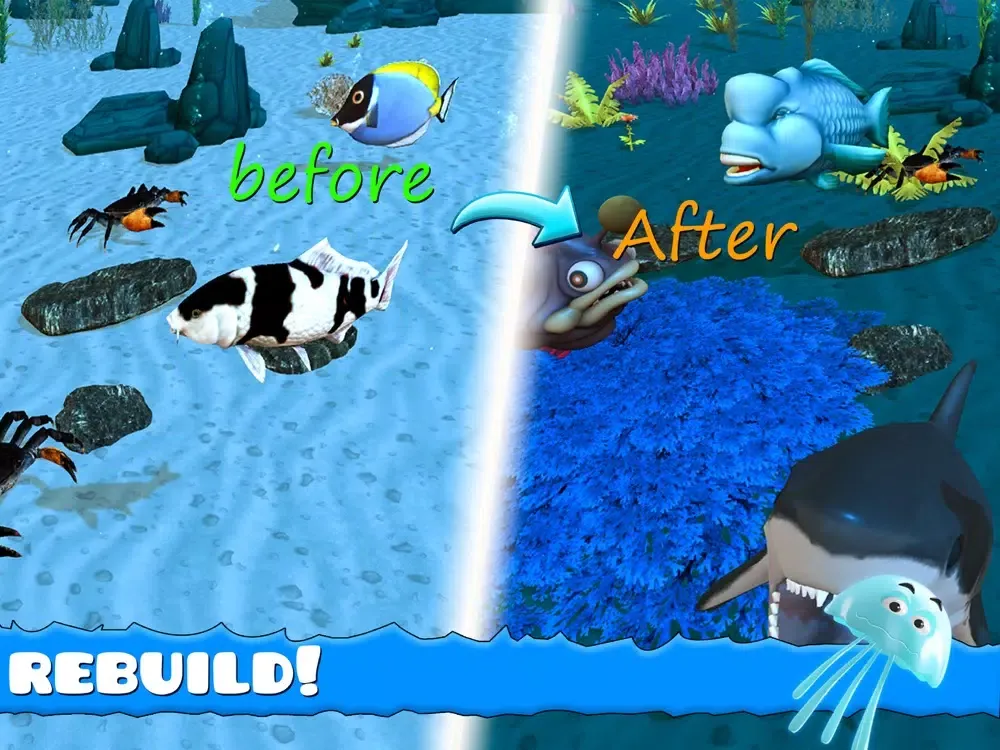 Capturas de tela do Hungry Fish Feed And Grow iPad 