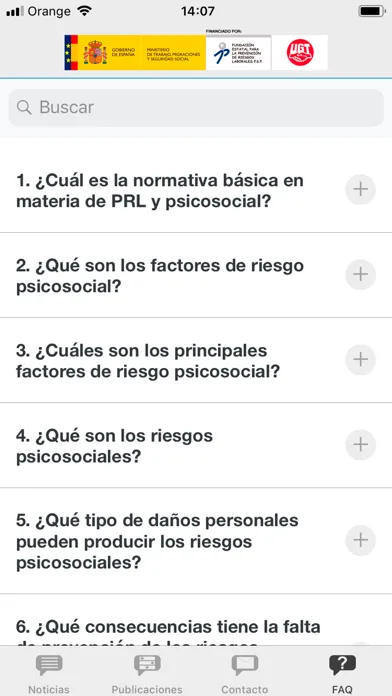 Tangkapan skrin Gestión psicosocial sindical