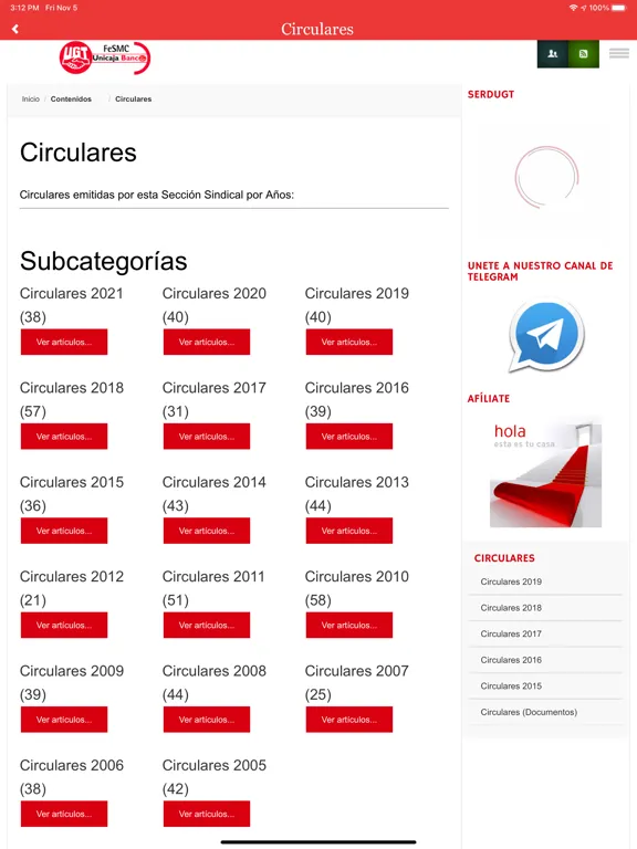 Ảnh chụp màn hình của UGT Unicaja Banco iPad 