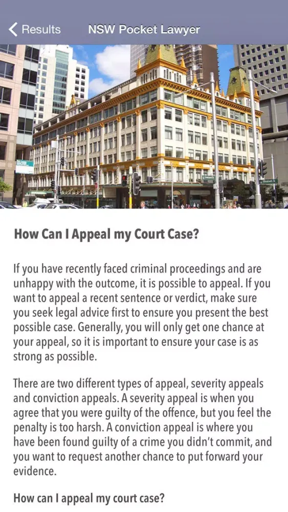 Tangkapan skrin NSW Pocket Lawyer