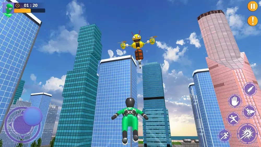 Capturas de tela do Stickman Fight: Rope Hero Game