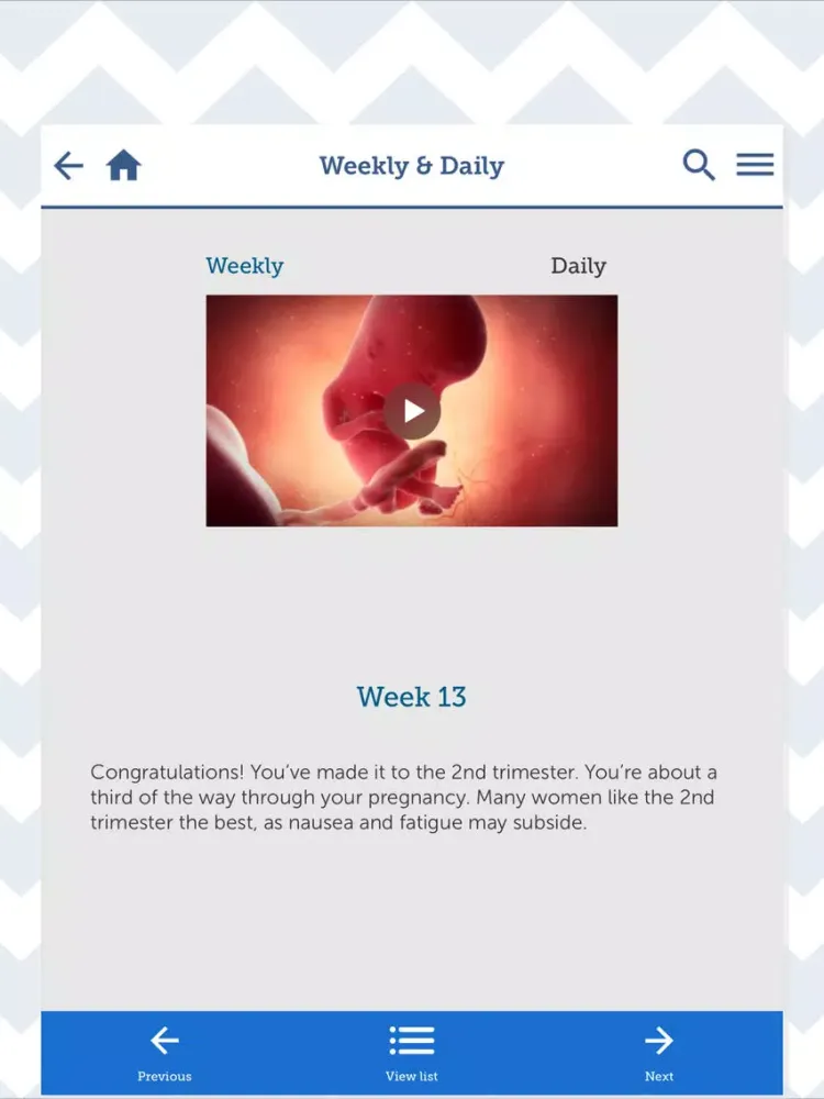 ภาพหน้าจอของ UHC Healthy Pregnancy iPad 