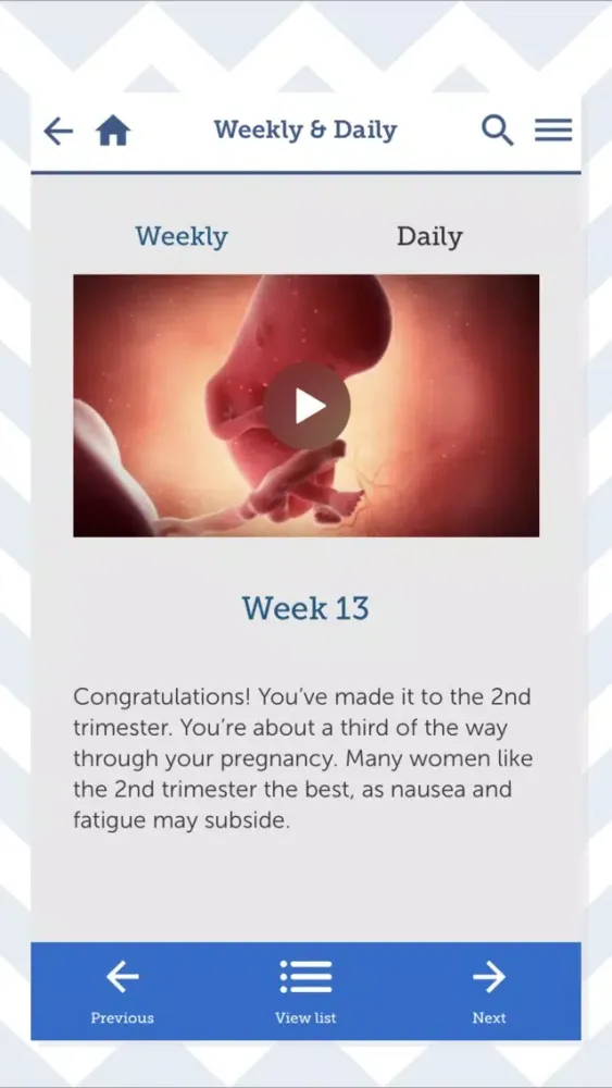 ภาพหน้าจอของ UHC Healthy Pregnancy
