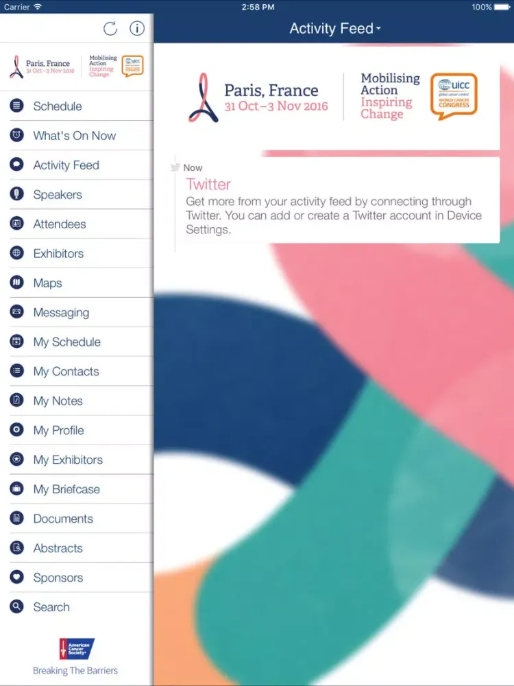 2016 World Cancer Congress iPad  スクリーンショット