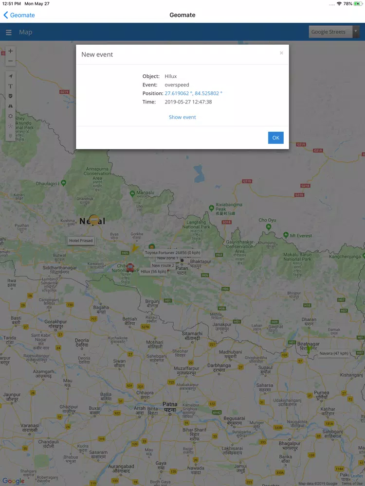 geomate track iPad  स्क्रीनशॉट