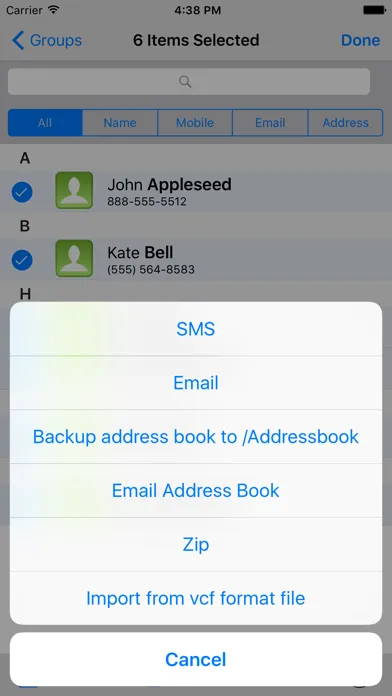 Address List Ekran Görüntüleri