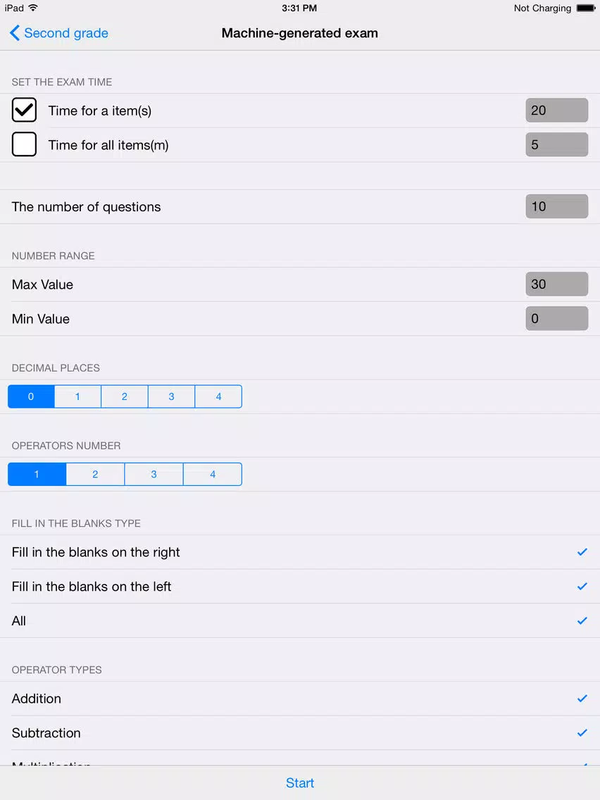 Kids Math Mental iPad 应用截图