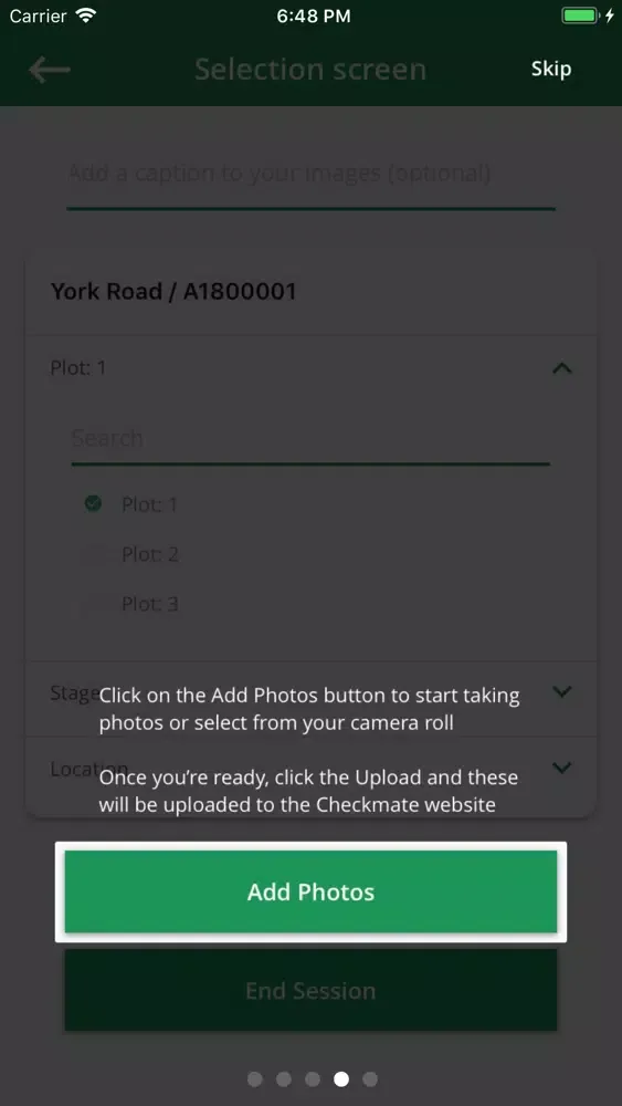 Checkmate REDI Site Inspection Screenshots