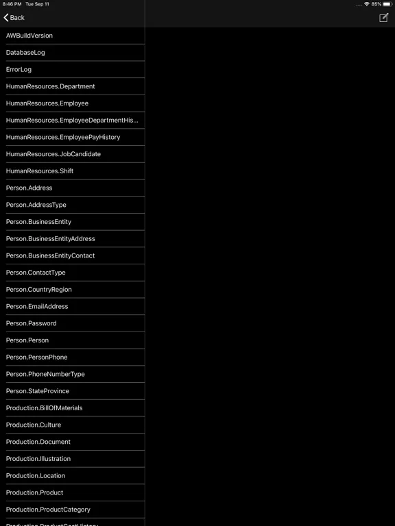 SQL Studio iPad 应用截图