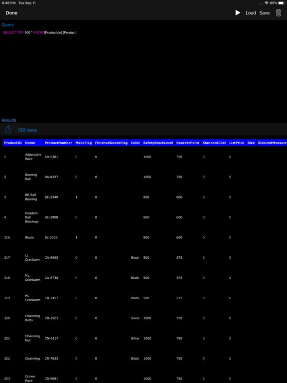SQL Studio iPad 应用截图