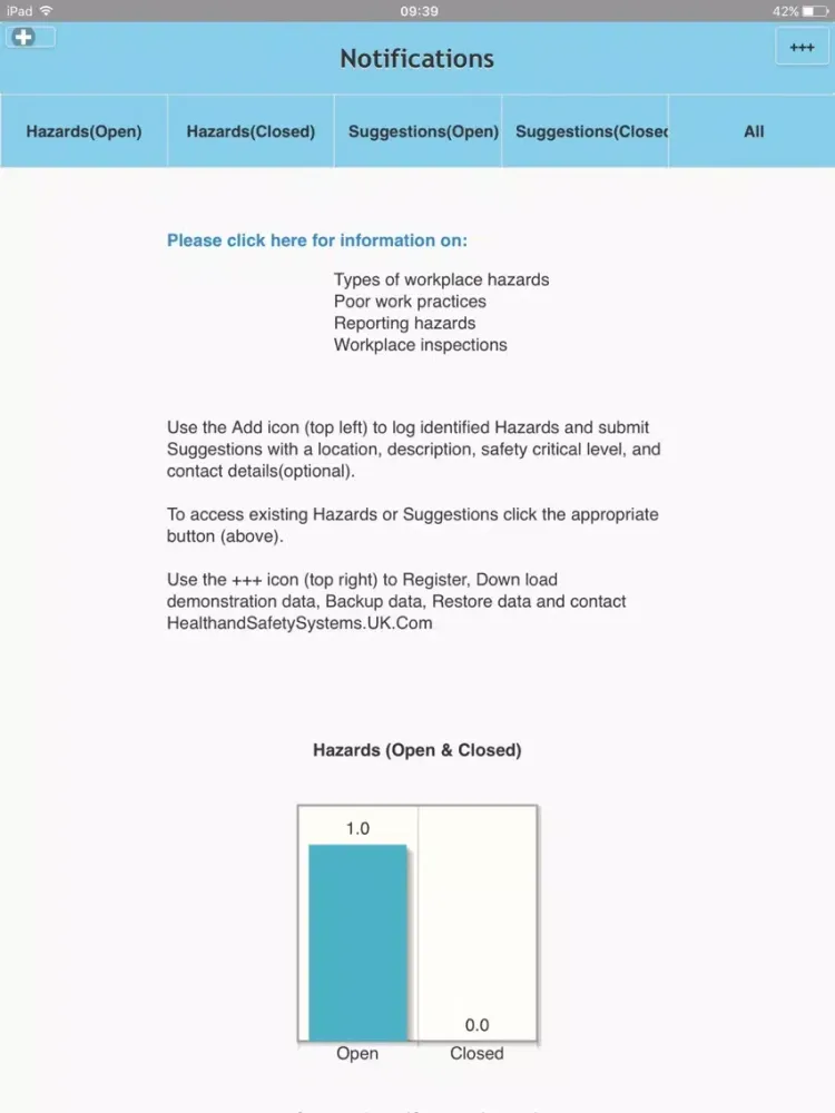 eVolution Safety Notifications iPad Screenshots