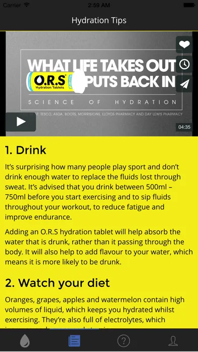 Скриншоты O.R.S. Hydration Calculator