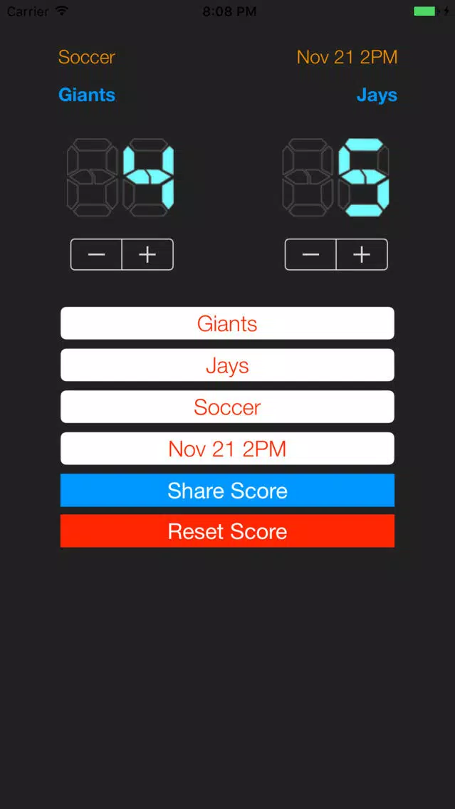 Tangkapan layar uKeepScore One Watch