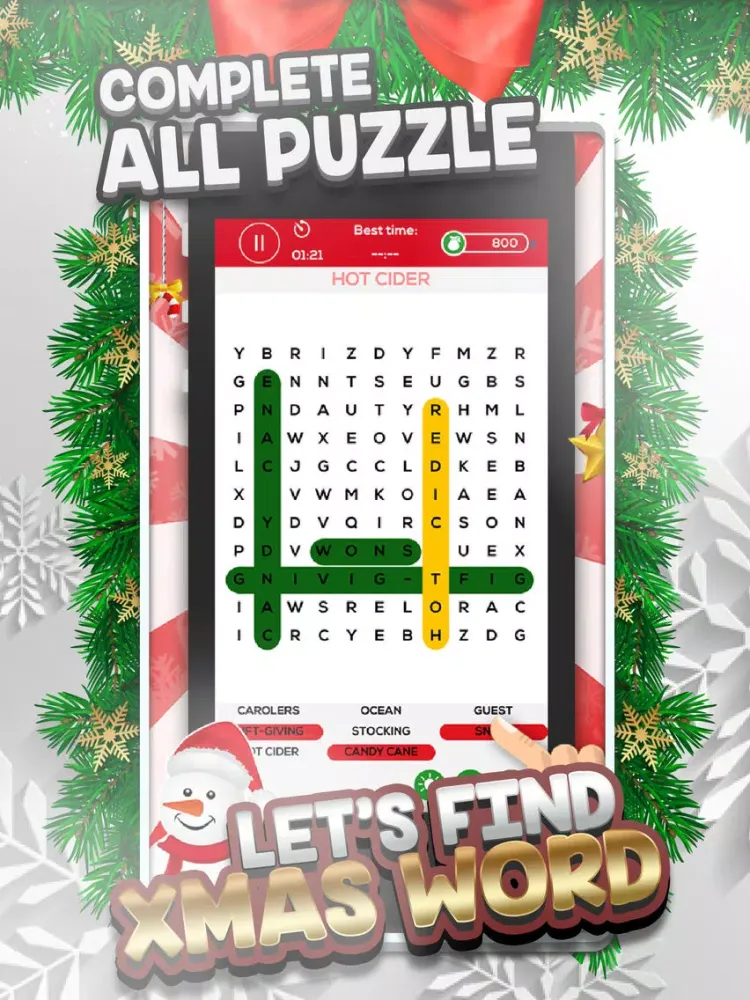 Word Search at Merry Christmas ( X’Mas ) iPad  Screenshots