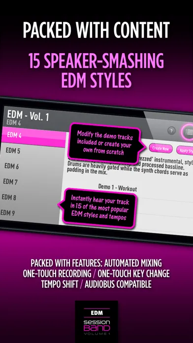 ภาพหน้าจอของ SessionBand EDM 1