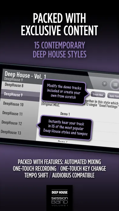 Ảnh chụp màn hình của SessionBand Deep House 1