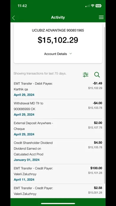 Screenshot di UCU Mobile Banking App