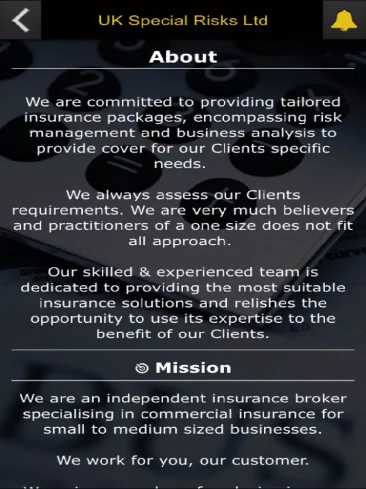 UK Special Risks Ltd iPad  Screenshots