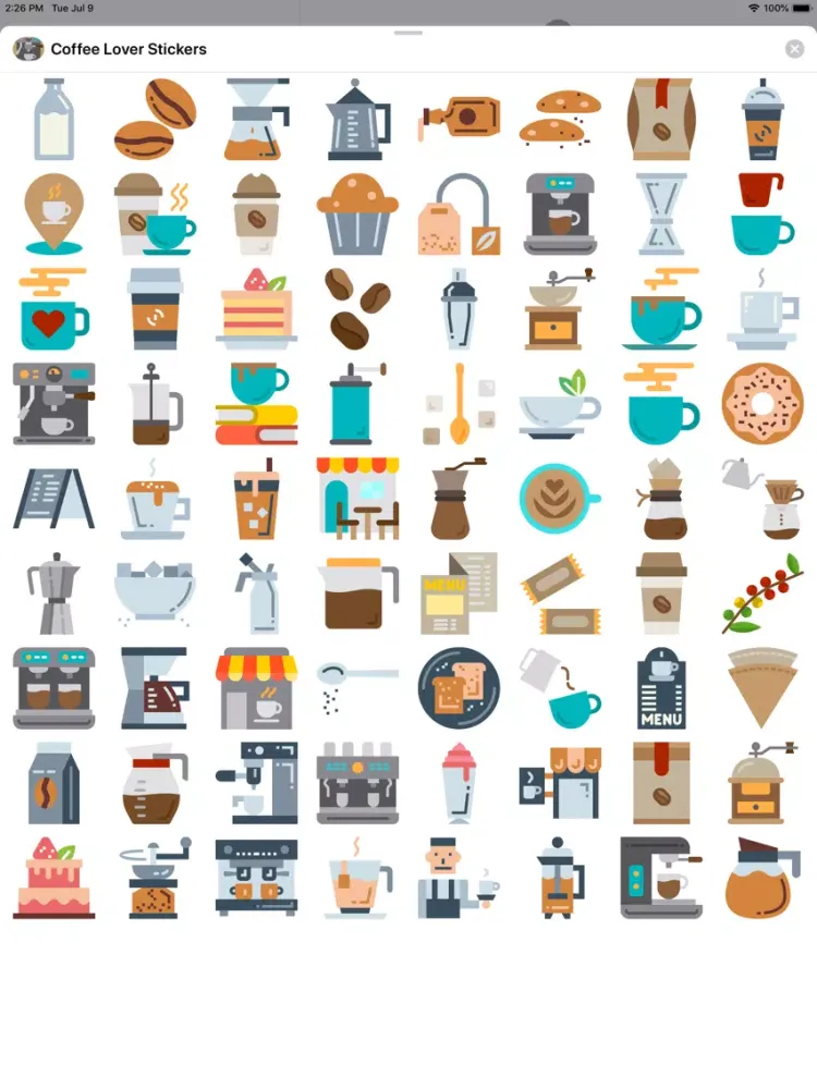 Tangkapan skrin Coffee Lover Stickers iPad 