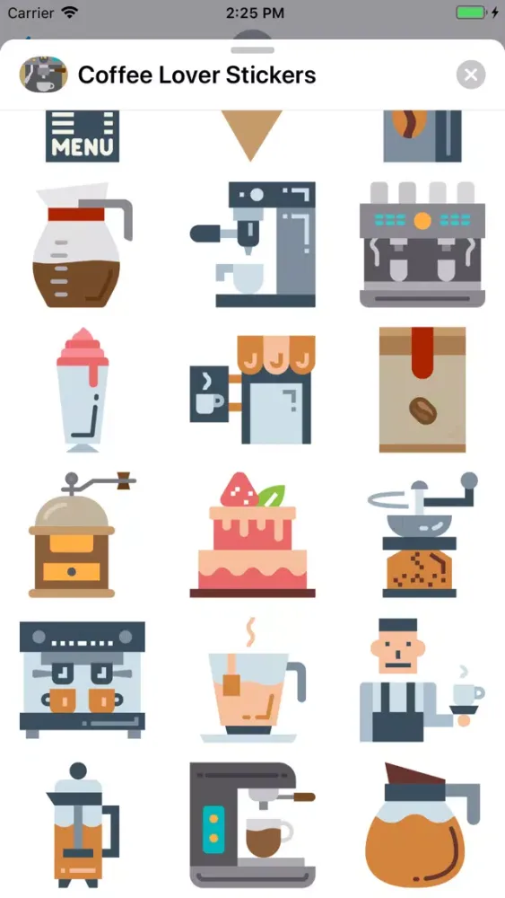 Tangkapan skrin Coffee Lover Stickers
