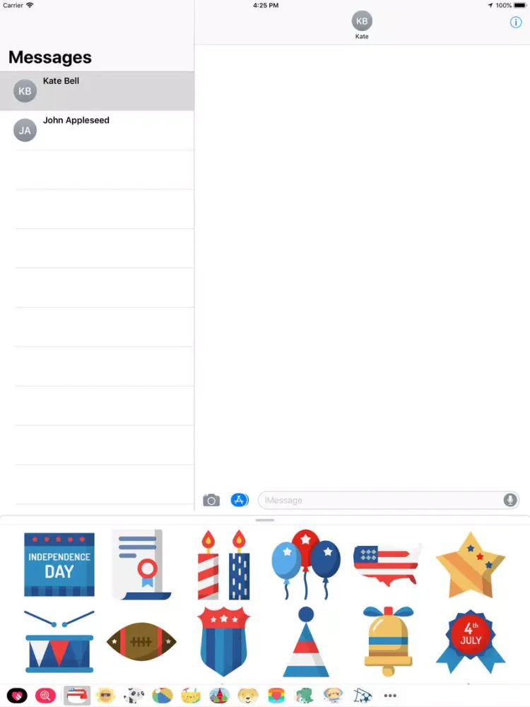 July 4th America Stickers iPad  স্ক্রিনশট