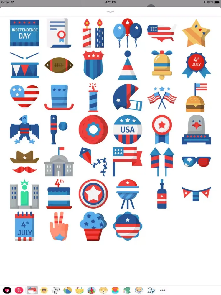 July 4th America Stickers iPad  স্ক্রিনশট
