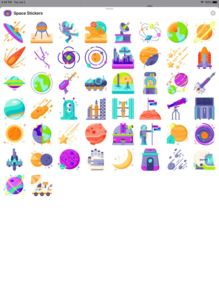 Cool Space Stickers iPad  Screenshots