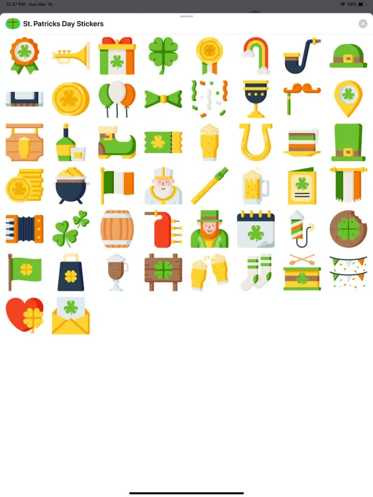 Tangkapan skrin St. Patricks Day Sticks iPad 