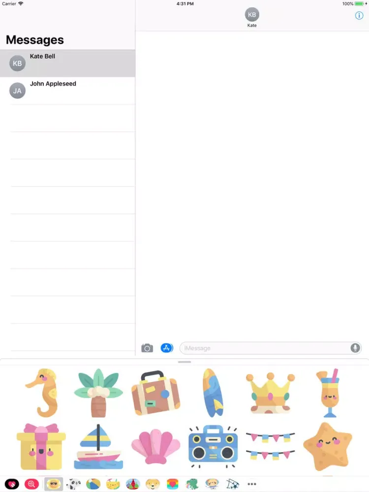 Cool Summer Party Stickers iPad  Screenshots