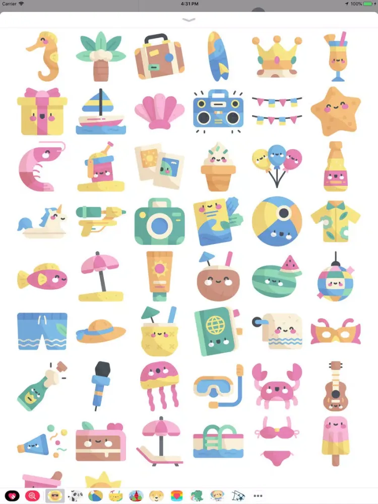 Cool Summer Party Stickers iPad  Screenshots
