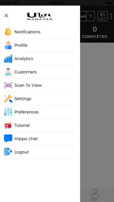Capturas de tela do ULift Manager