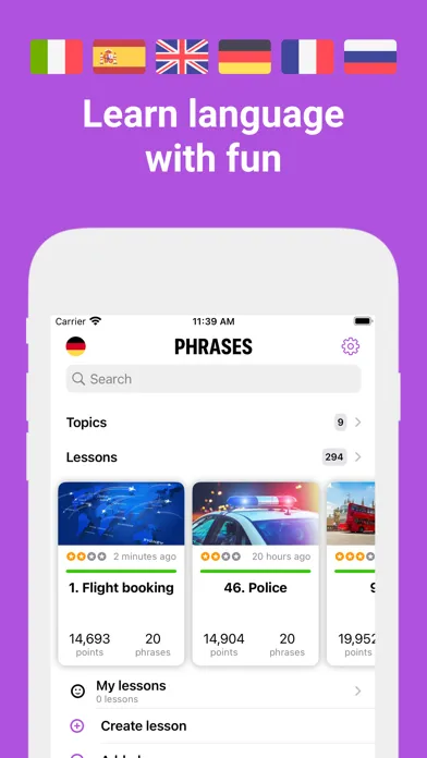 Phrases - Learn Languages Fast سکرین شاٹس