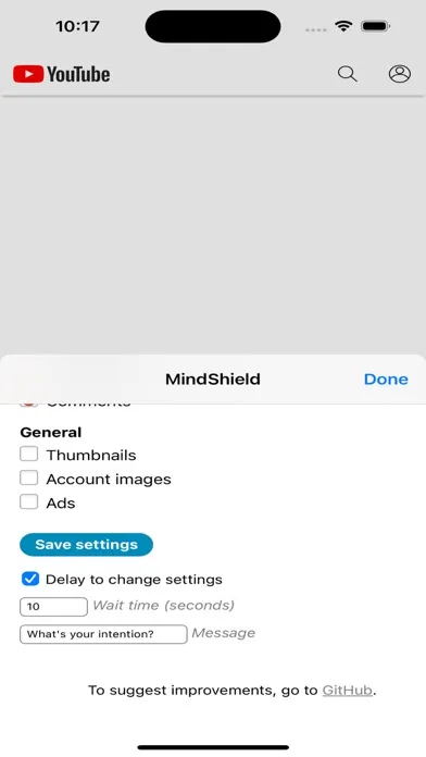 Screenshot di MindShield